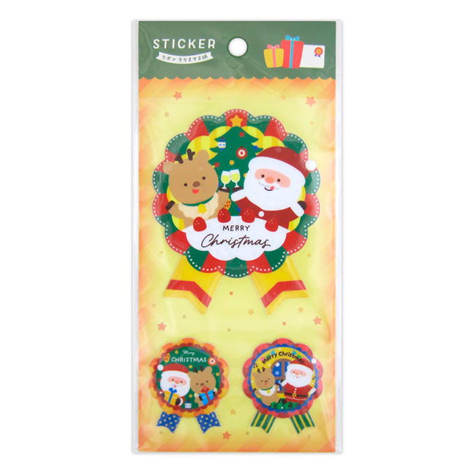 【まとめ買い】ステッカー ぷくぷく リボン クリスマス柄 CC 0915/316137