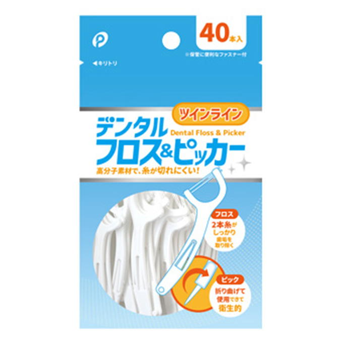 【まとめ買い】デンタルフロス&ピッカー ツインライン 40本入 0894/317847