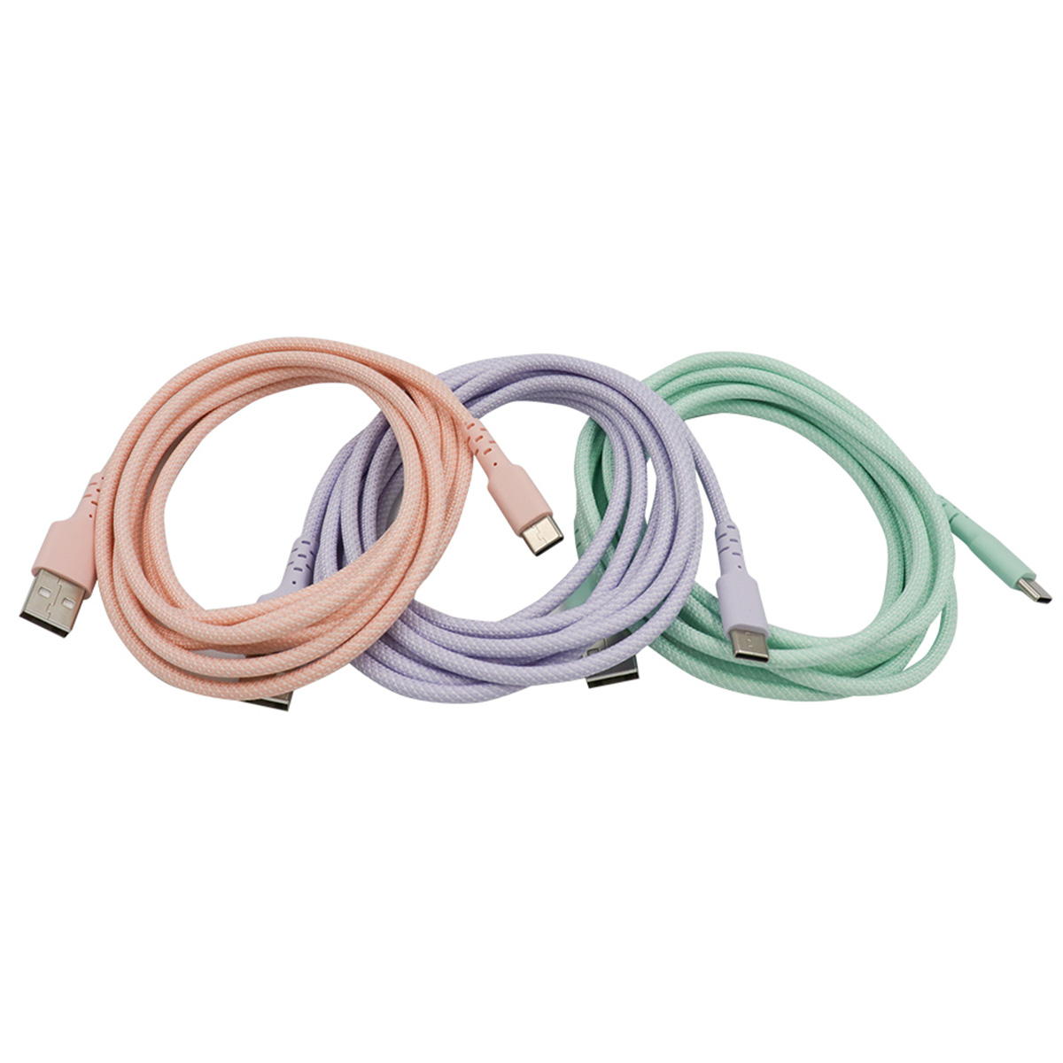 【まとめ買い】Type-C充電転送メッシュケーブル2m 9001/319217