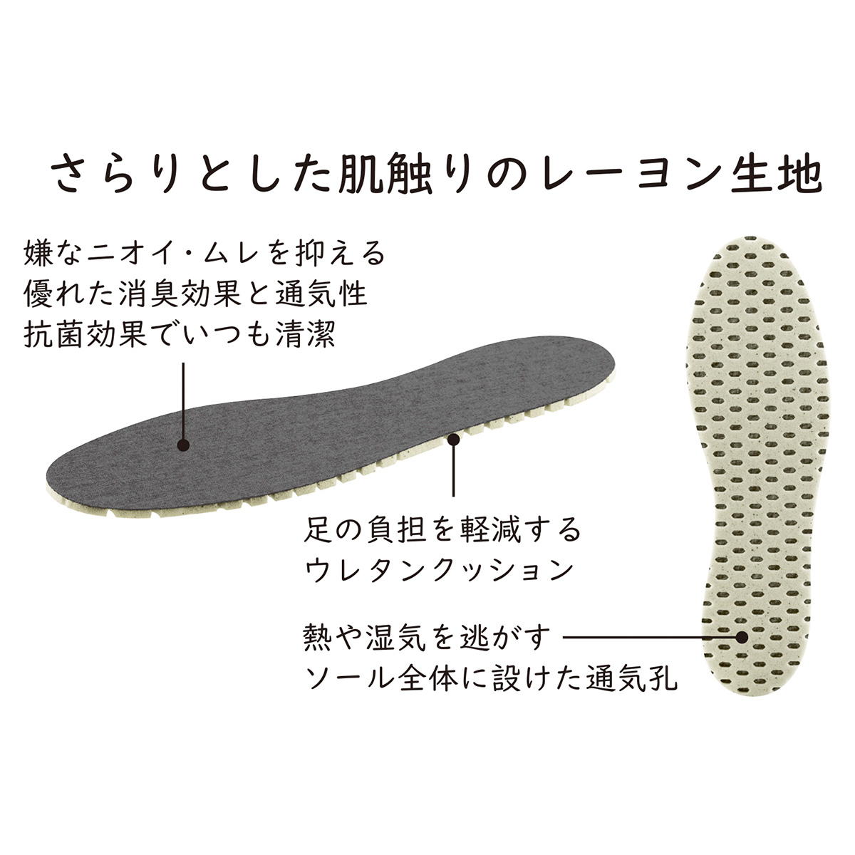【まとめ買い】消臭レーヨンインソール　24〜28cm0775/319402