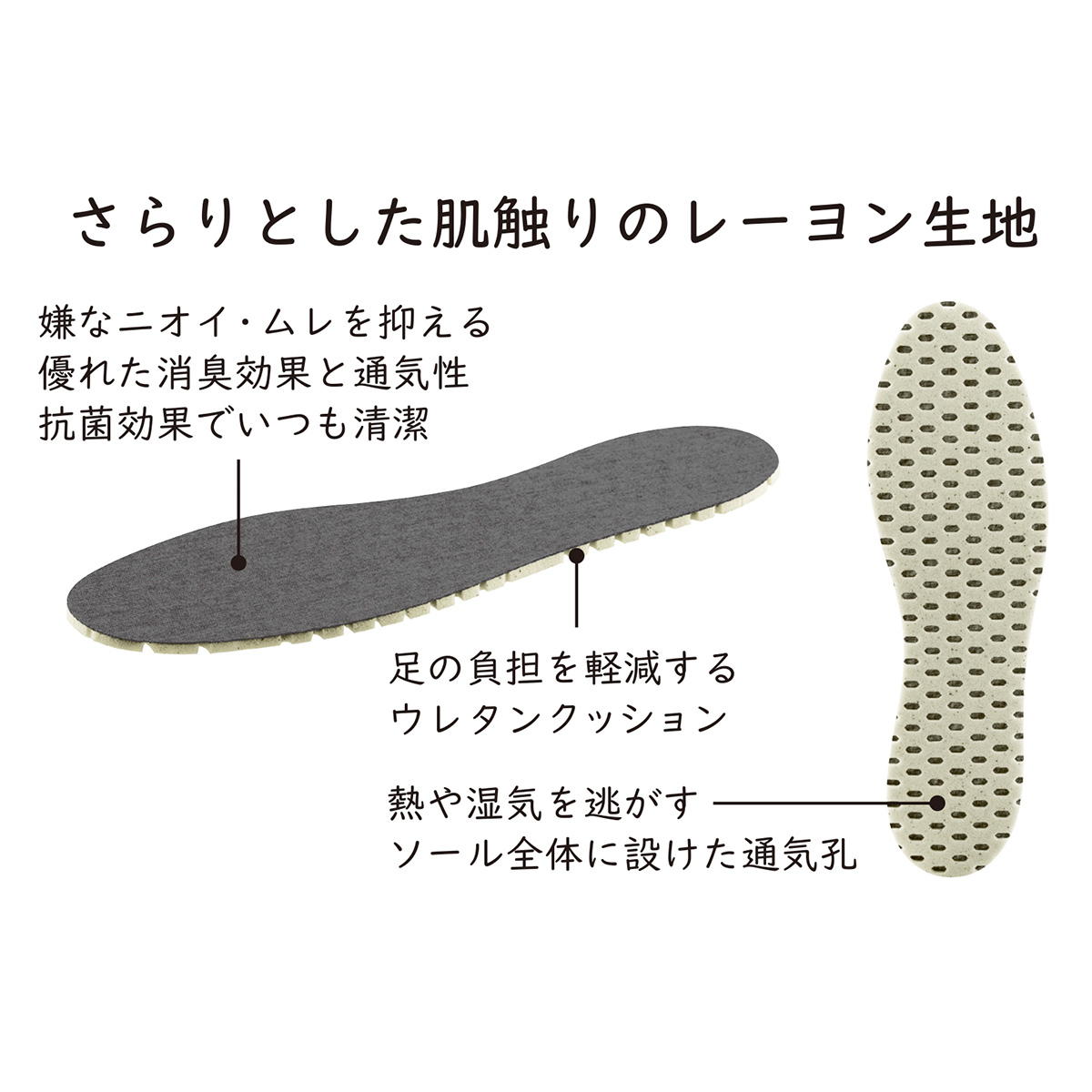 【まとめ買い】消臭レーヨンインソール　22〜26cm0775/319403