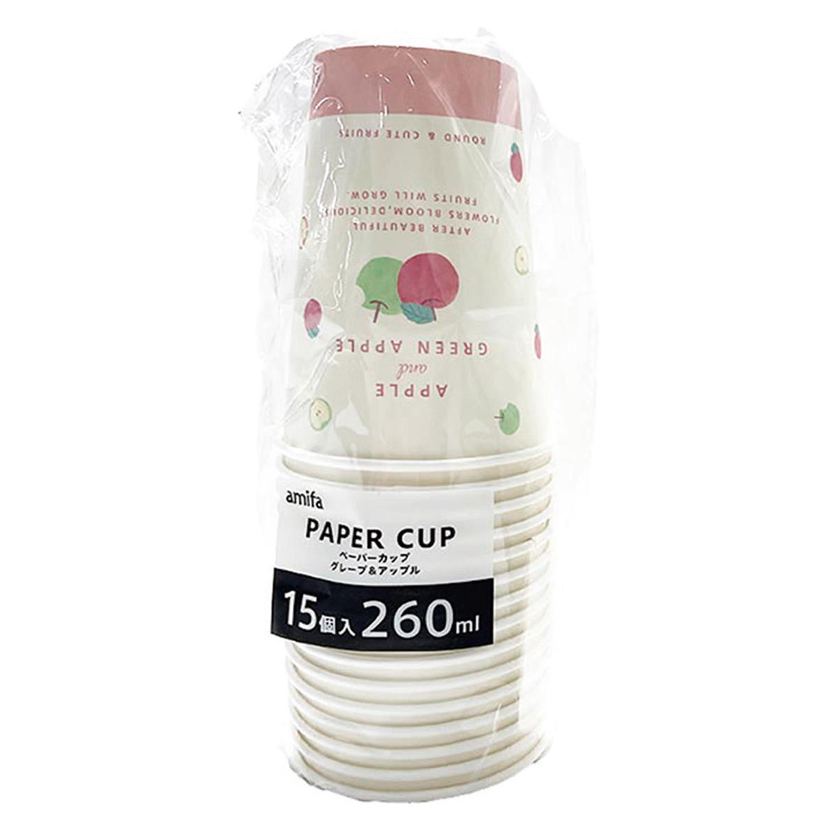 【まとめ買い】ペーパーカップ 260ml 15P グレープ&アップル0356/325993