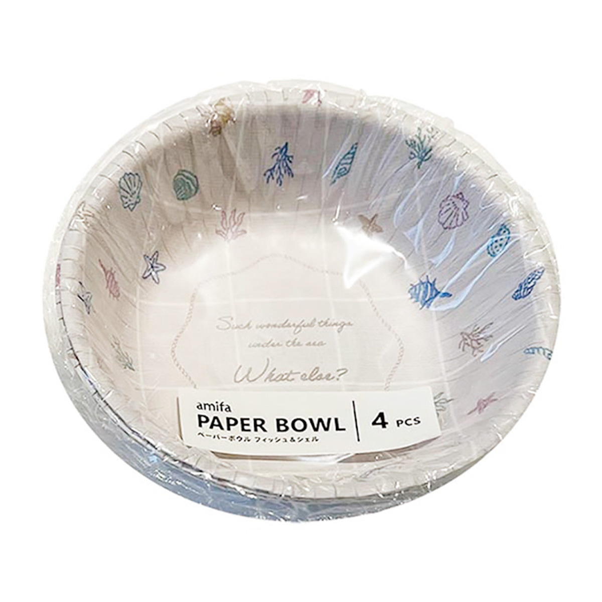 【まとめ買い】ペーパーボウル 4P フィッシュ&シェル0356/326001