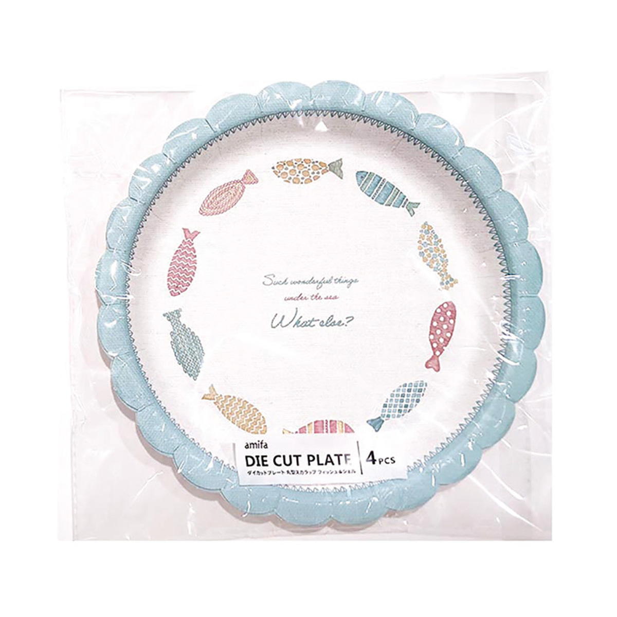 【まとめ買い】ダイカットプレート 丸型スカラップ 4P フィッシュ&シェル0356/326004