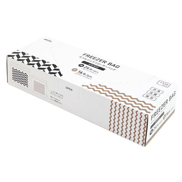 まとめ買い】ダブルジップフリーザーバッグM24P/S16Pジグザ 0356