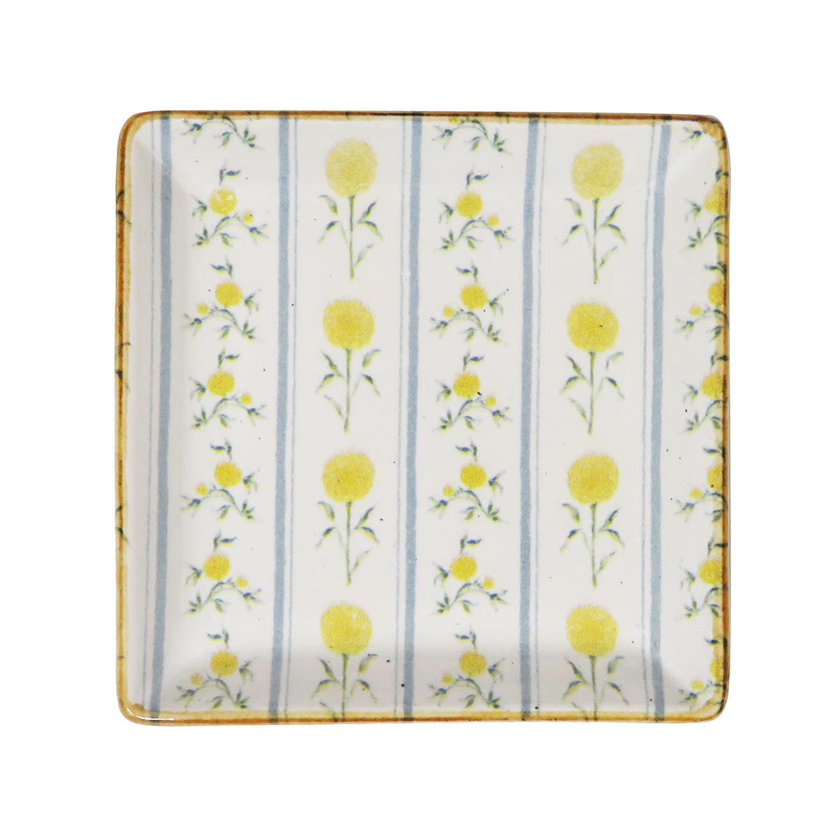 【まとめ買い】プレート スクエア S フラワー イエロー 0599/327862