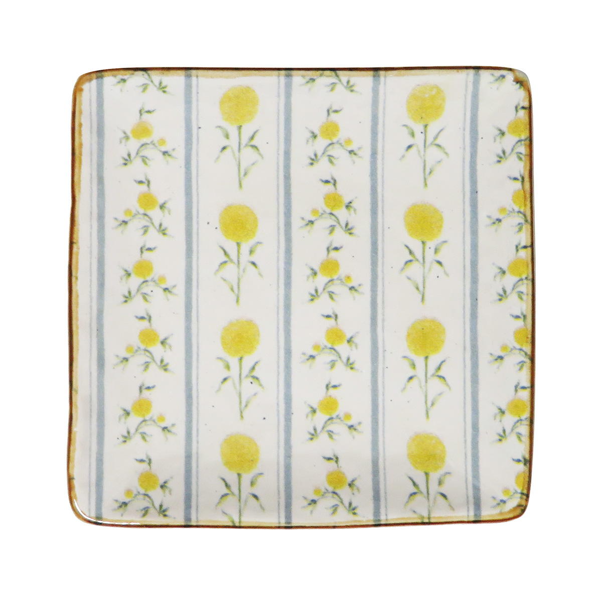 【まとめ買い】プレート スクエア L フラワー イエロー 0599/327864