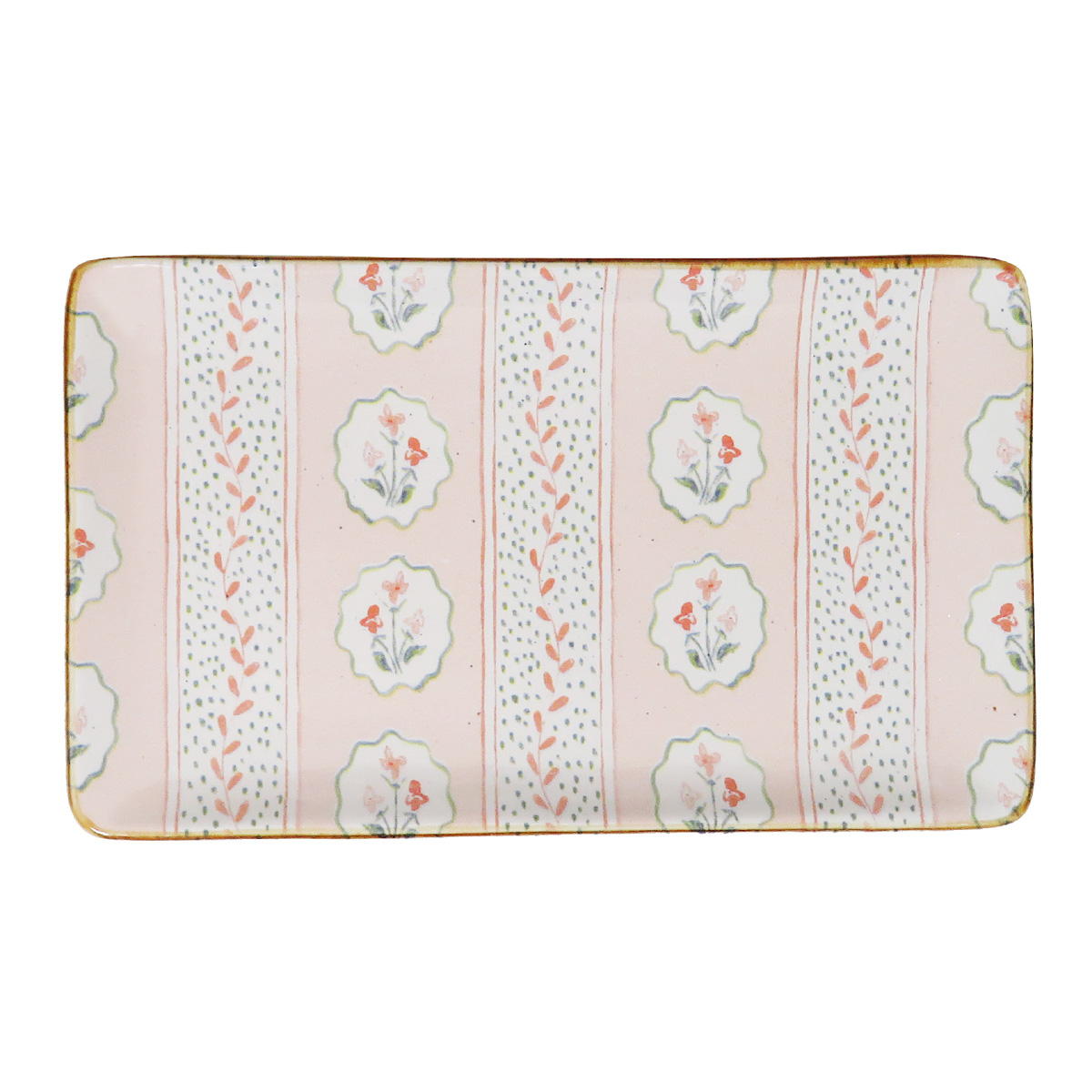 【まとめ買い】プレート レクタングル L フラワー ピンク 0599/327867