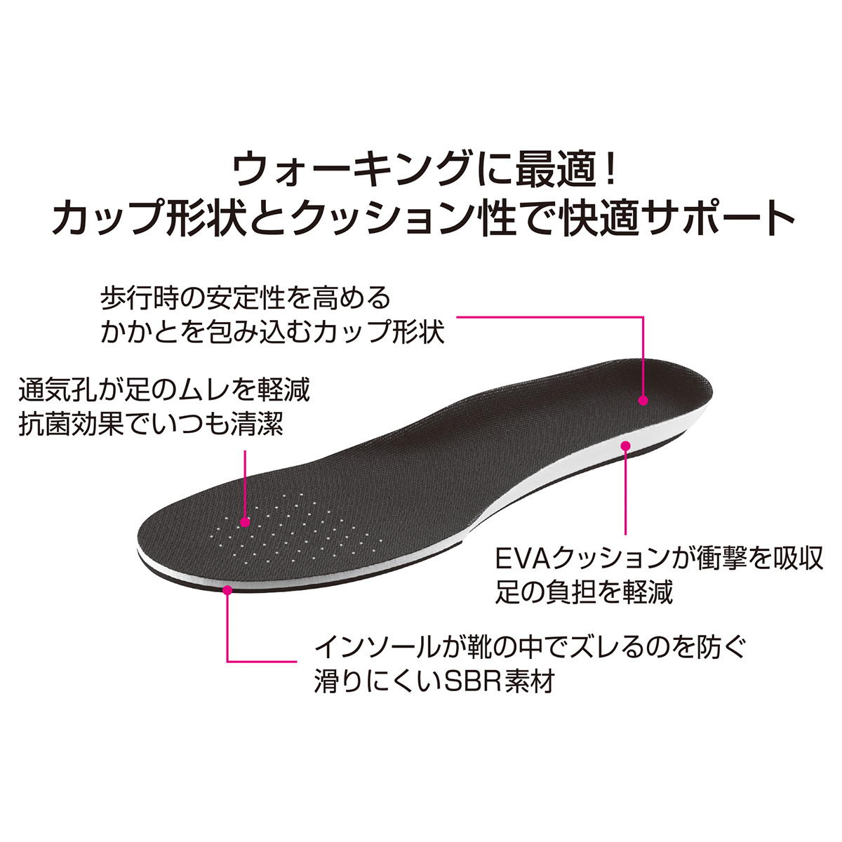 【まとめ買い】ウォーキングカップインソール　24〜28cm0775/327920