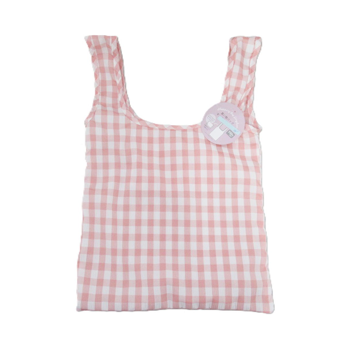 【まとめ買い】買い物バッグ ギンガムチェックPK 0834/329088