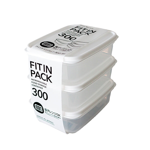 食品保存容器 フードストッカー ストック容器 フィットインパック 3P ホワイト 300ml 0775/330431