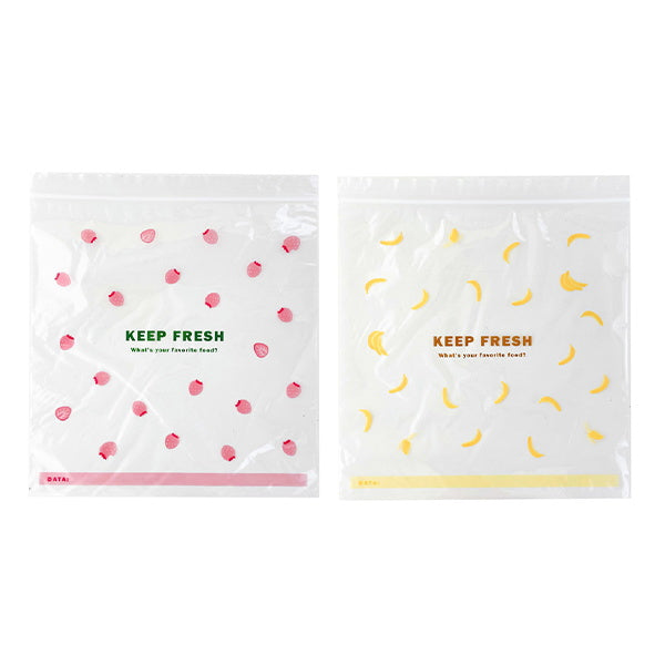 【まとめ買い】ジップバッグ ストックバッグ 食品保存バッグ デザインストックバッグ L 10P フルーツ 0356/339928