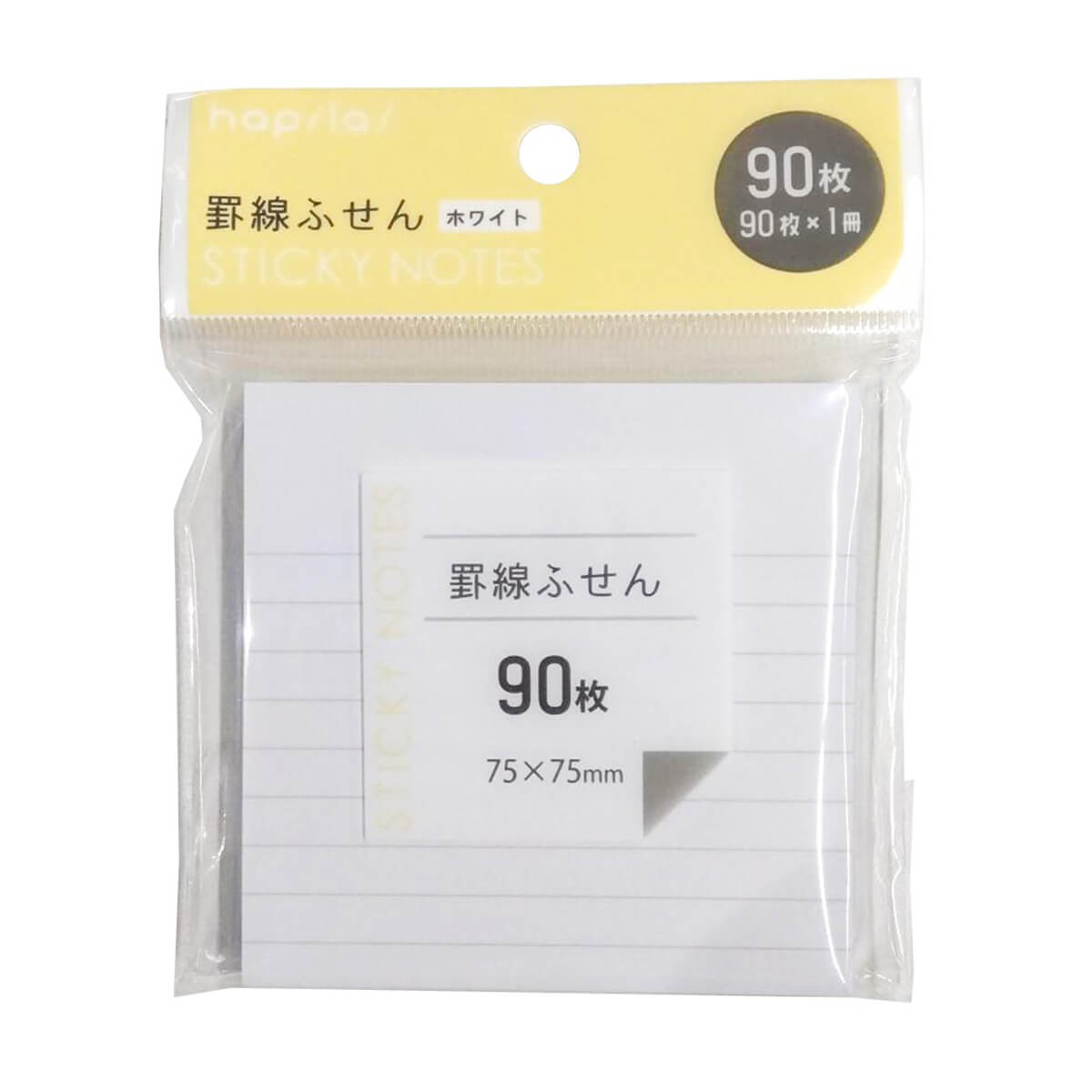 【まとめ買い】ふせんメモ罫線 ホワイト 75×75mm 90枚 9001/340300