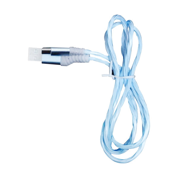 充電ケーブル USBケーブル Type-C タイプC 2.4AType-C キラキラ流れるLEDケーブル 1m ブルー 9001/341358