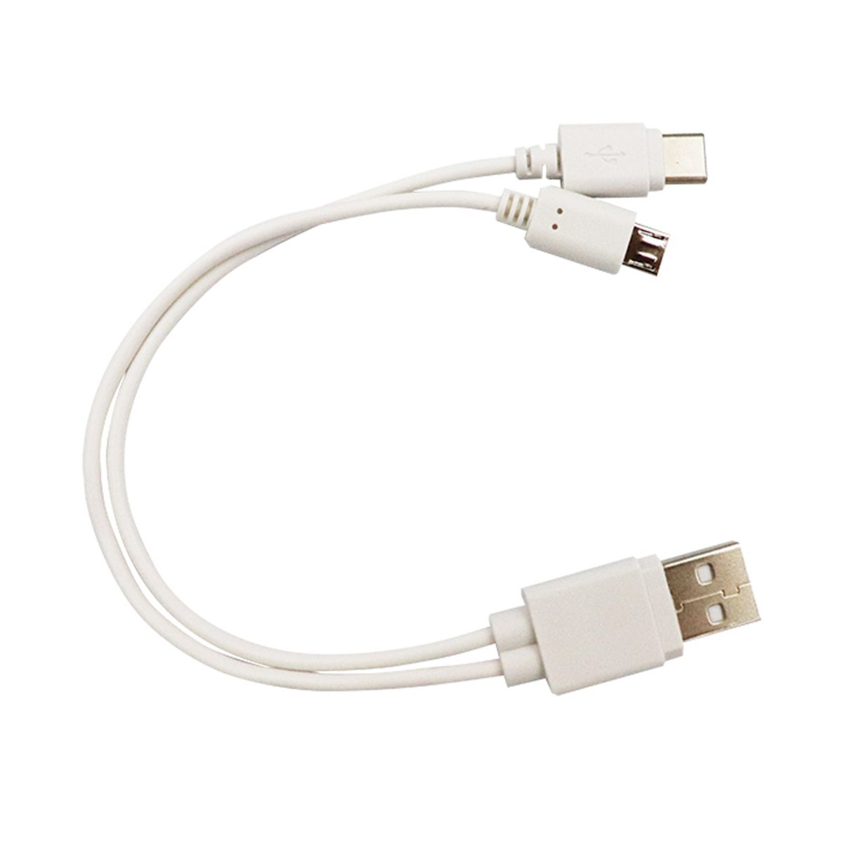 まとめ買い】2.4AtypeC+microB充電専用ダブルケーブル白 9001/341361