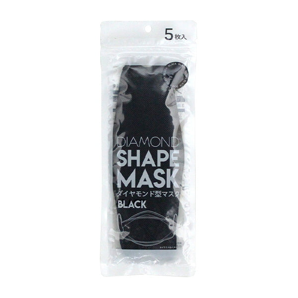 ダイヤモンド型マスク カラーマスク 5枚入 ブラック 1523/341488