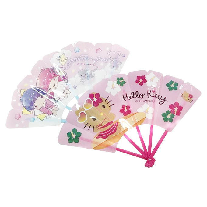【まとめ買い】sanrio キティ&キキララ 水をはじく扇子 0459/341644