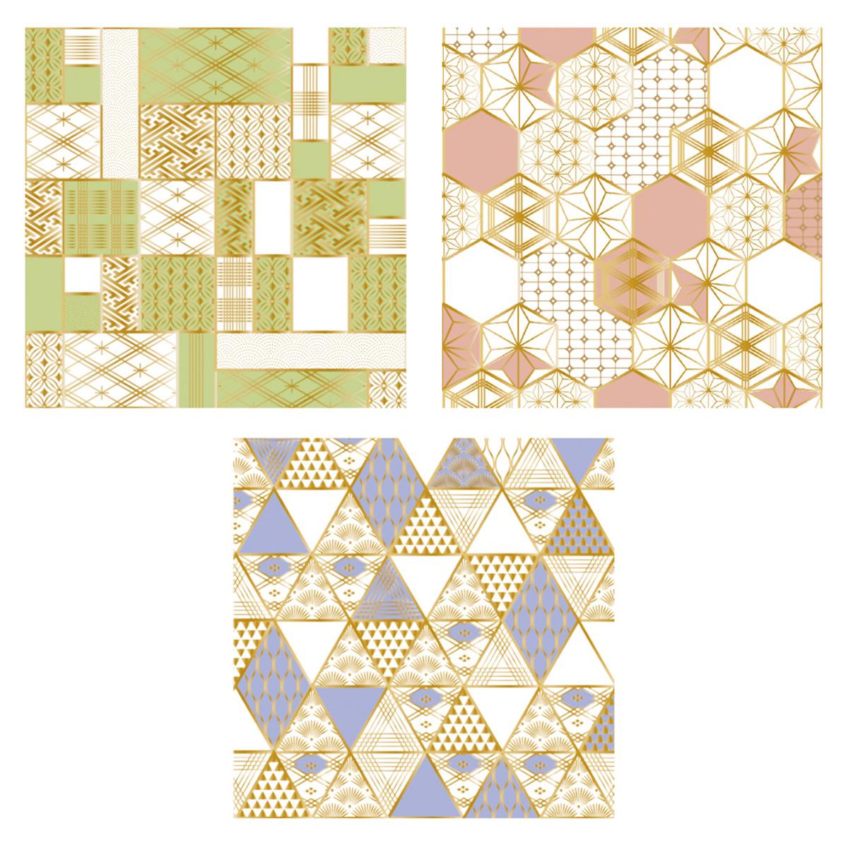 【まとめ買い】デザインペーパー 9P モダン格子 0356/342097