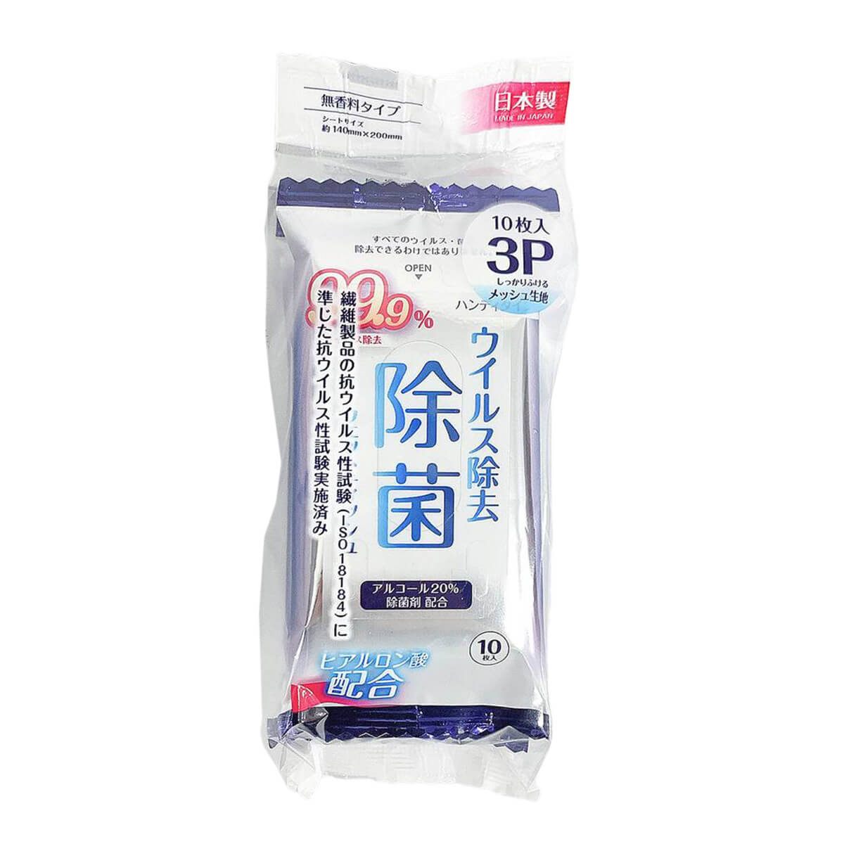 【まとめ買い】ウェットティッシュ 除菌シート ウイルス除去 除菌ウエットティッシュ 10枚×3P 除菌クリーナー 0808/342181