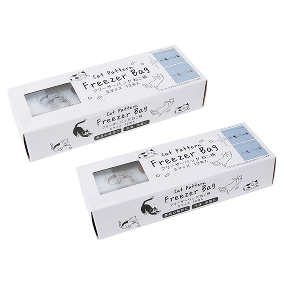【まとめ買い】フリーザーバッグねこ柄S12枚 0490/343343