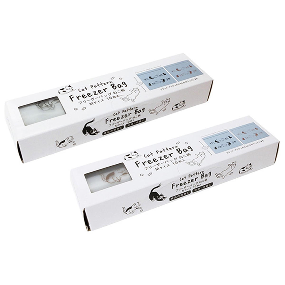 【まとめ買い】フリーザーバッグねこ柄M10枚 0490/343344