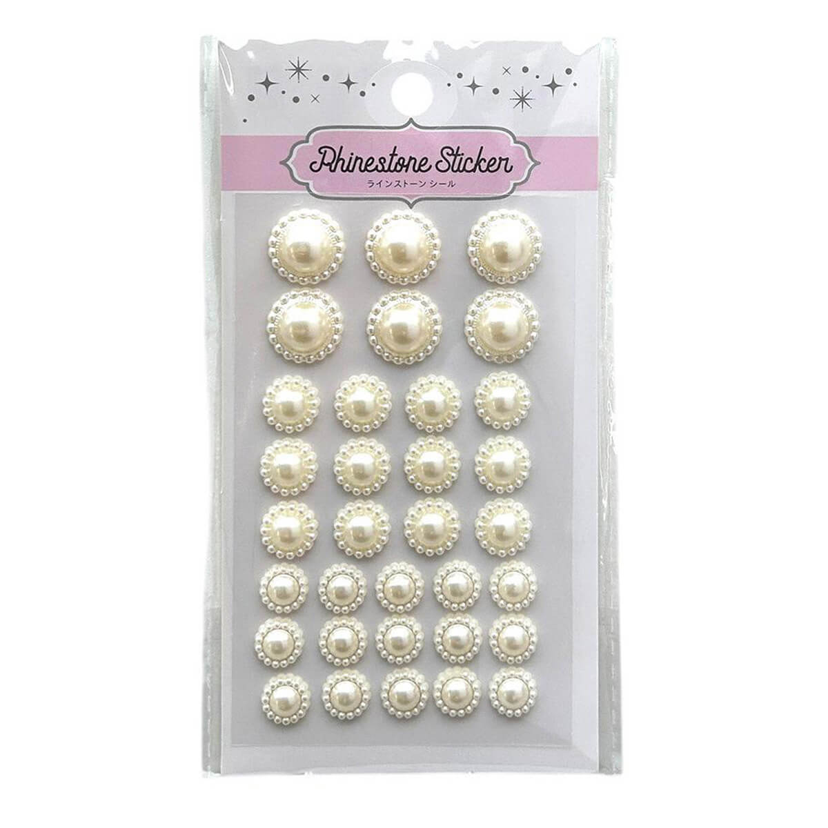 【まとめ買い】ラインストーンシール デザインパール 白0948/344884