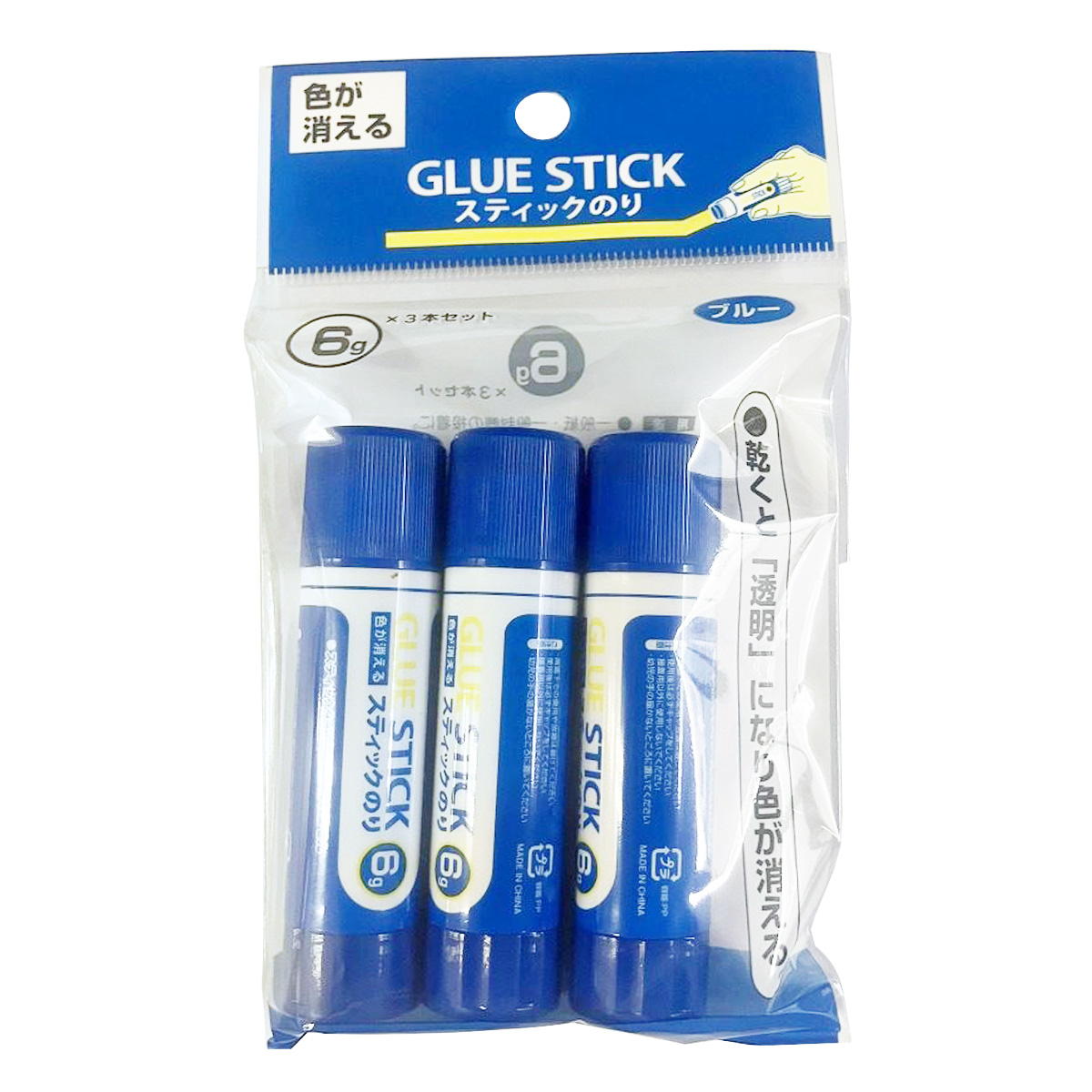 【まとめ買い】色が消えるスティックのり 6g 3本入り0960/345348