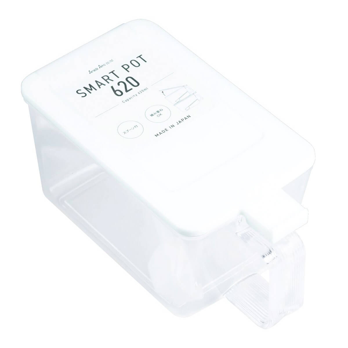 【まとめ買い】調味料入れ スマートポット スプーン付 ホワイト 620ml 0775/347020