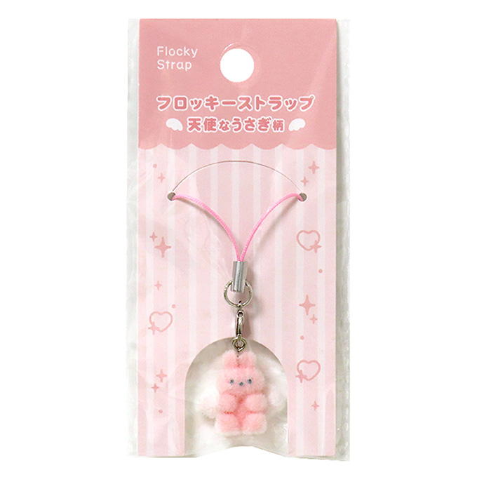 【まとめ買い】フロッキーストラップ 天使なうさぎ柄 0490/347573
