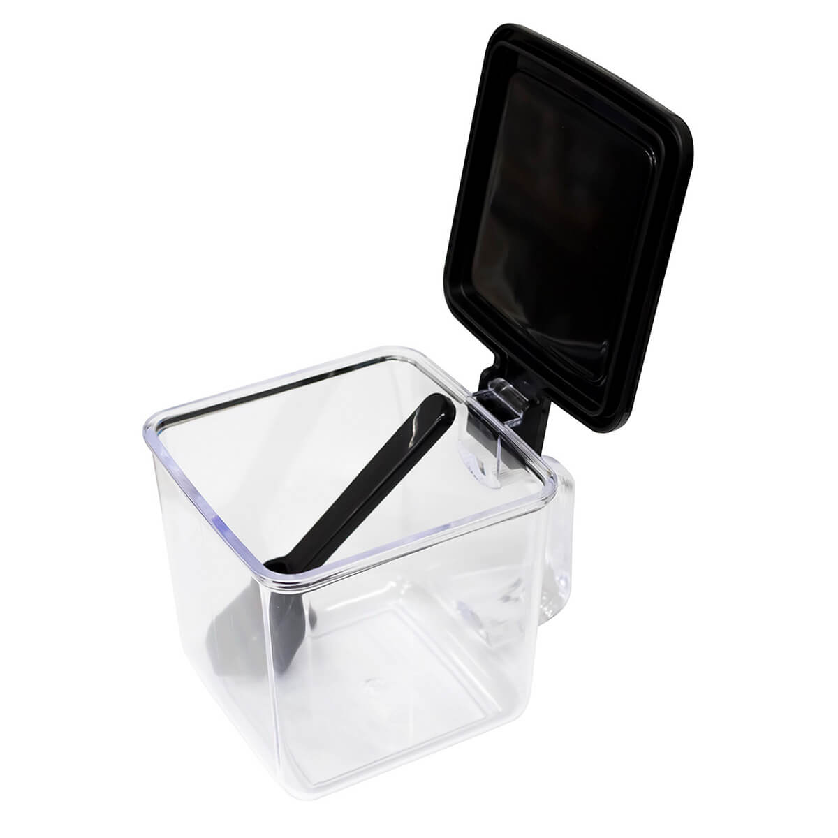 【まとめ買い】調味料入れ スマートポット360(スプーン付) ブラック 0775/347806