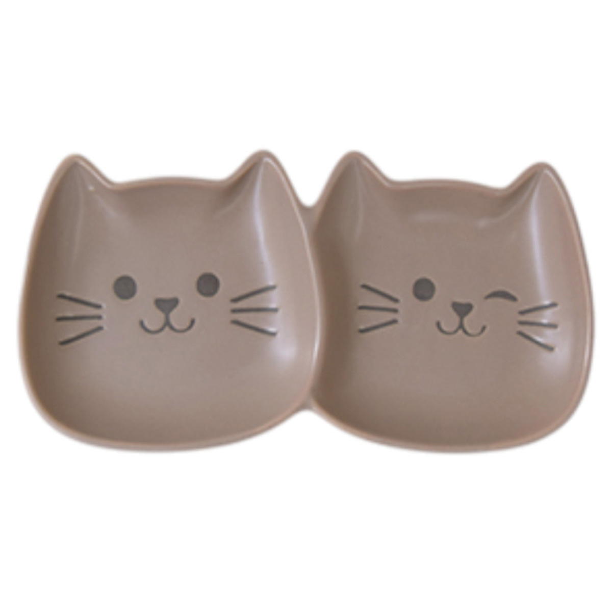 【まとめ買い】ラテにゃんこ 二連皿 ブラウン1576/349017