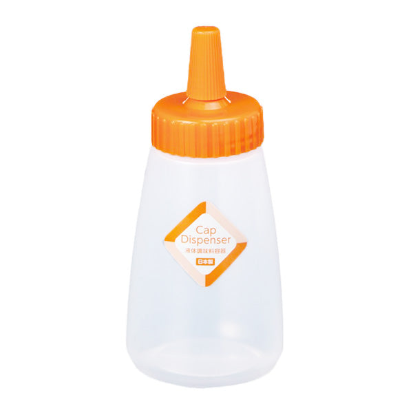 調味料ボトル 液体調味料 ドレッシングボトル キャップディスペンサー ミニ オレンジ 230ml 0523/349612