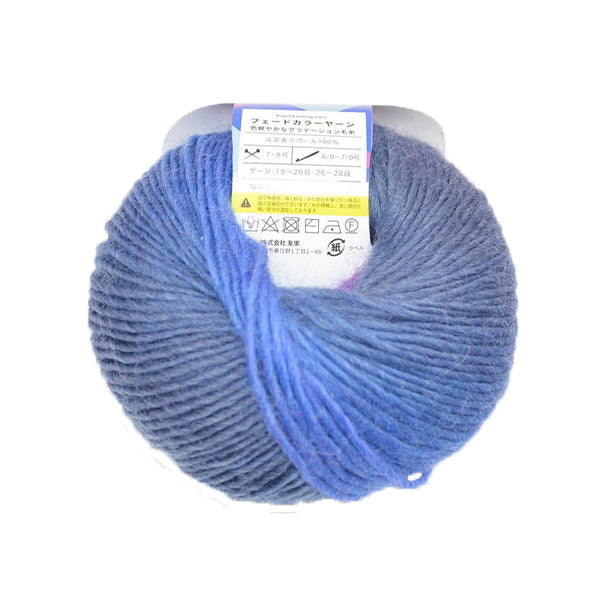毛糸 ウール100％ フェードカラーヤーン ブルーラグーン 9001/349755
