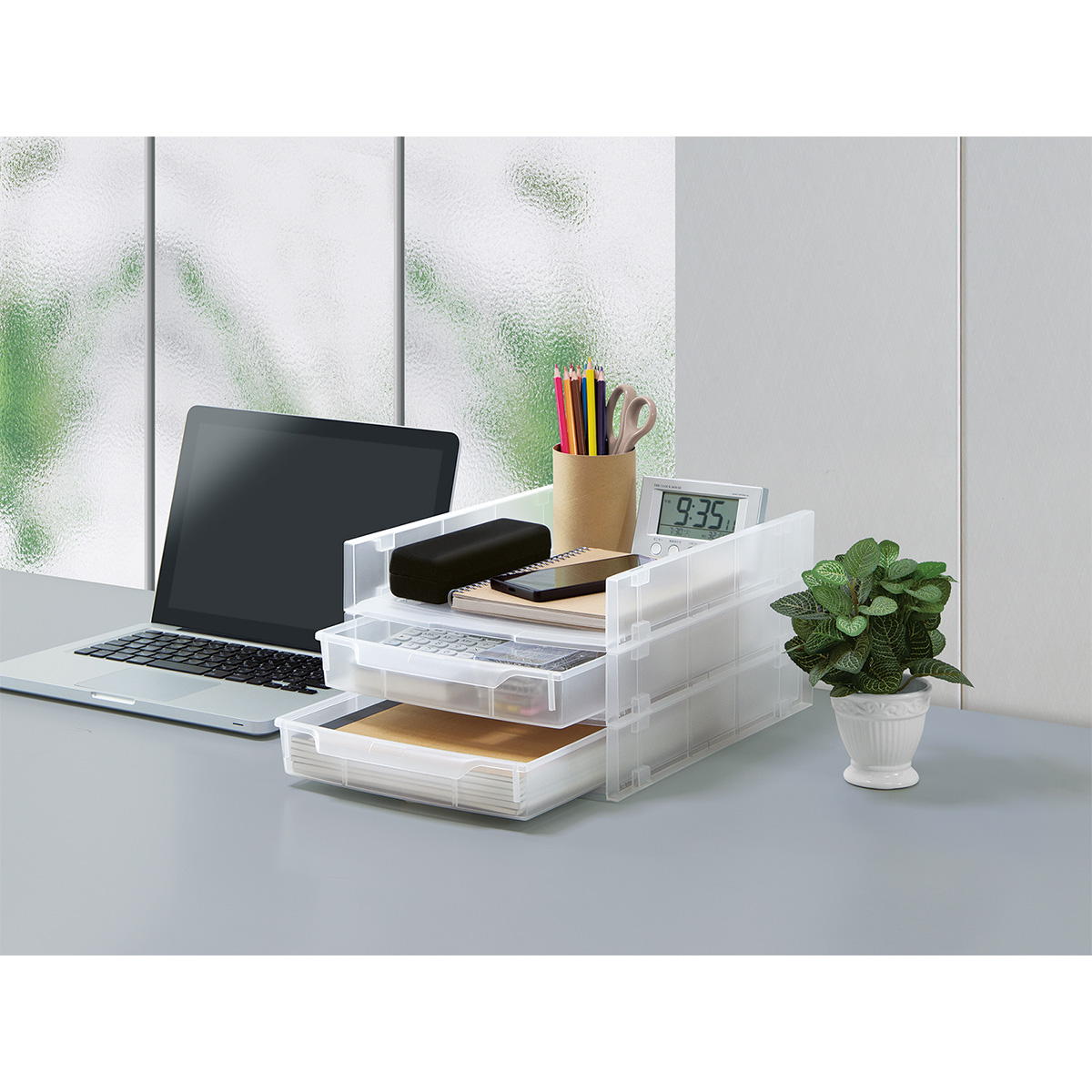 【まとめ買い】デスクトップA4トレー縦型　C0775/351691