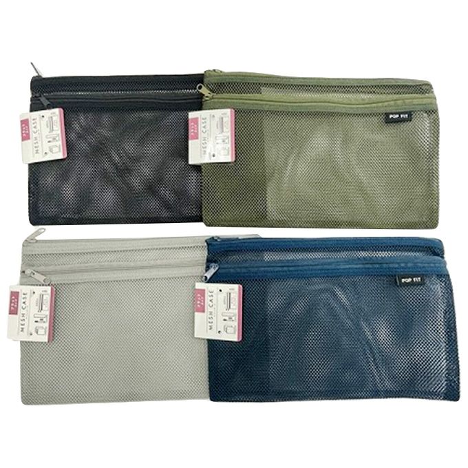 【まとめ買い】メッシュポーチ メッシュケース フラットタイプ WM 約24.5x16cm 0459/352019 | ワッツ