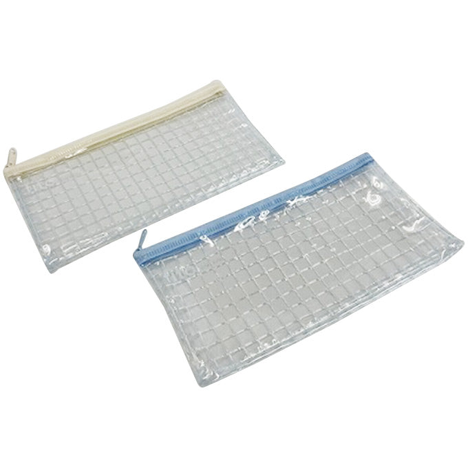 【まとめ買い】透明ポーチ 文具小物ケース ワイド 約22x11.5cm 0459/352033