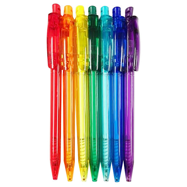 ボールペン カラーペン ノック式 カラフルノックボールペン7色 油性ボールペン 0.7mm 0805/352276