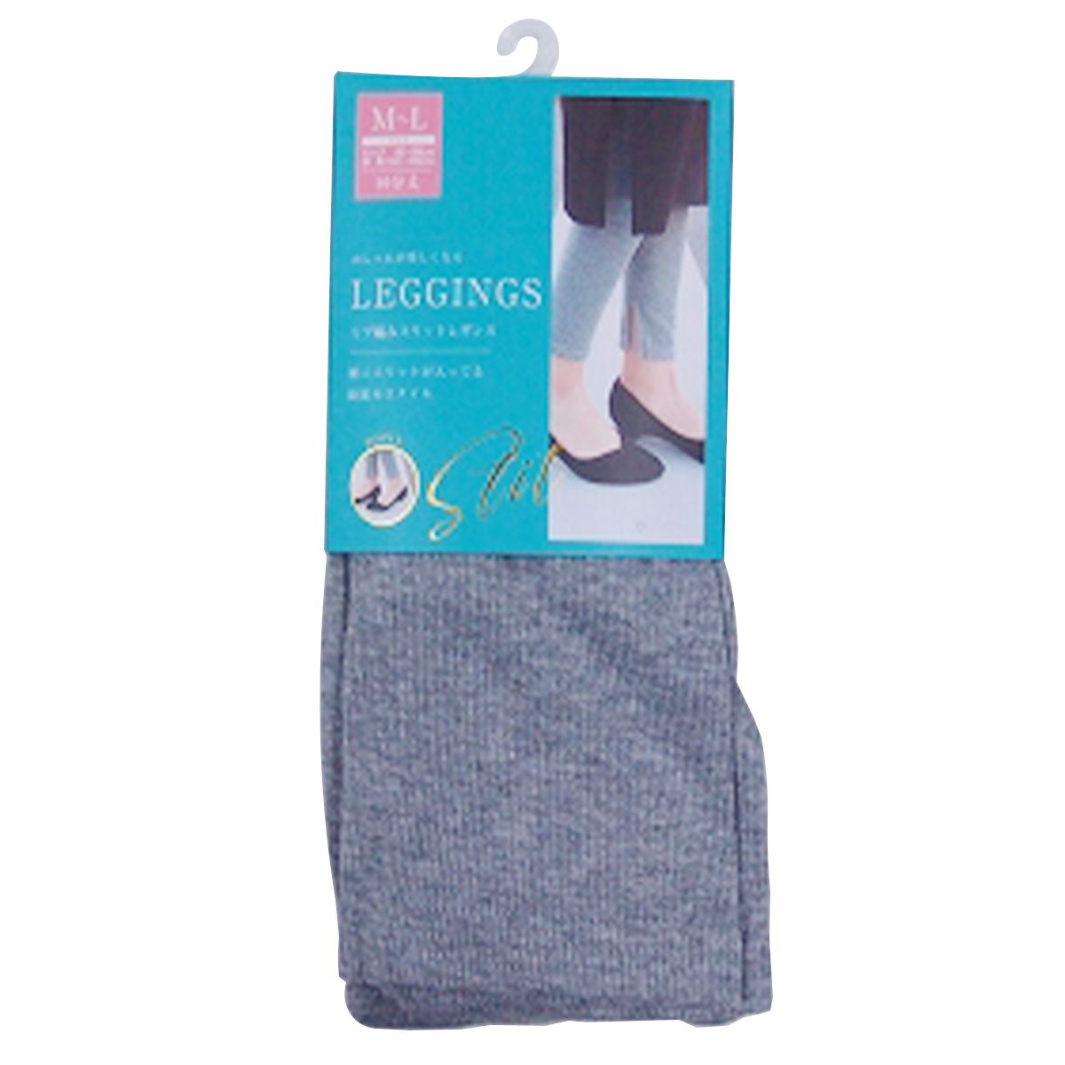 【まとめ買い】リブレギンス裾スリット グレーM-L 9001/353808