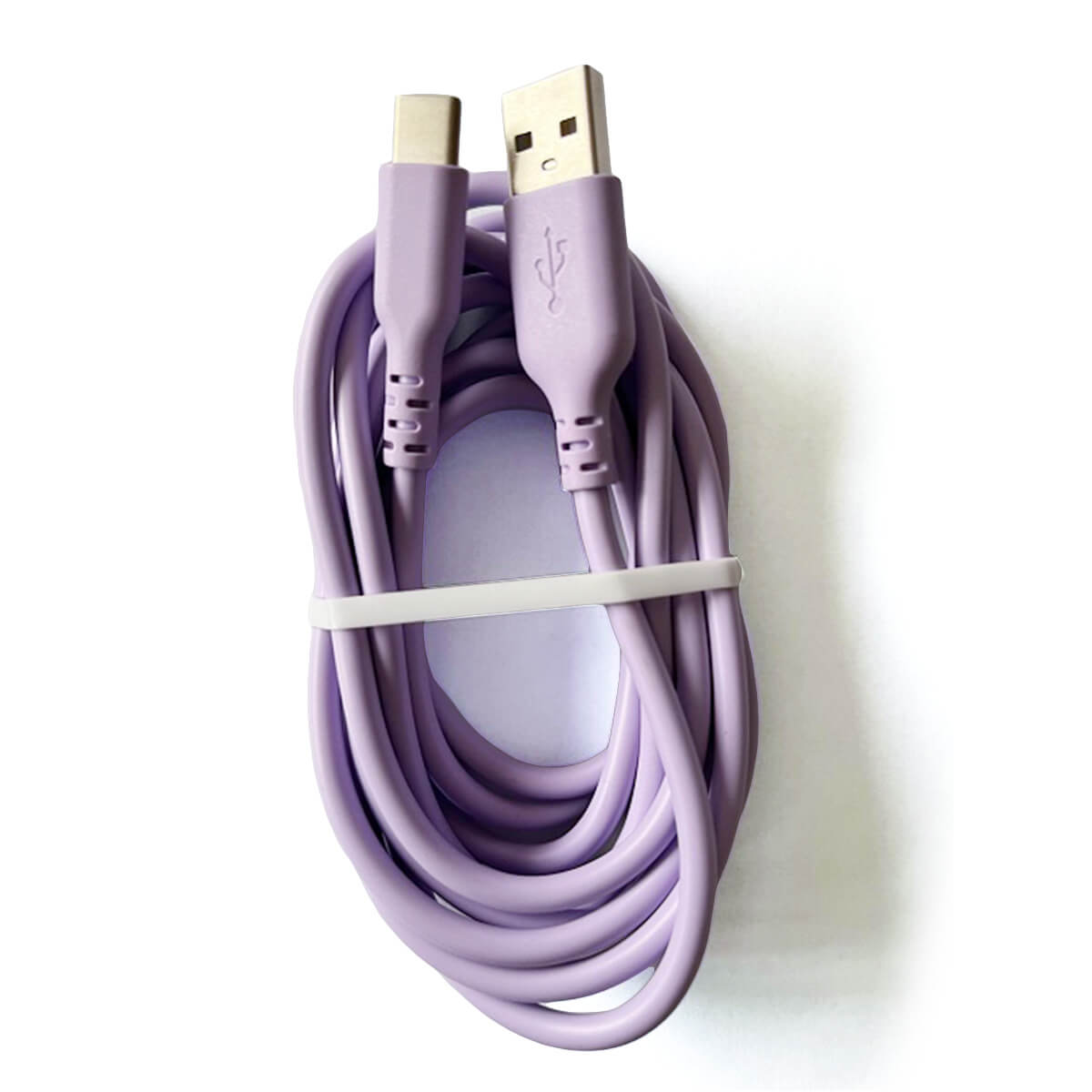 【まとめ買い】充電ケーブル 充電転送ケーブル TypeC USB-A 充電転送やわらかケーブル 2.0m パープル 充電コード 9001/355203