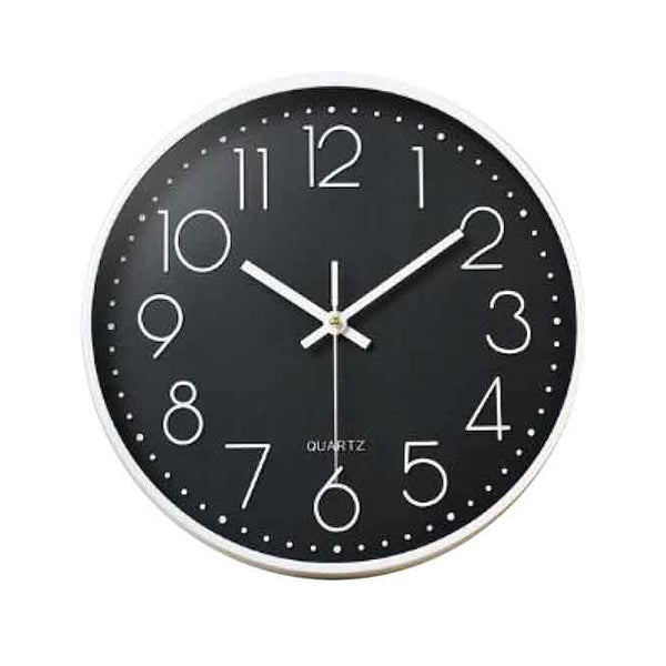 掛け時計 壁掛け時計 ウォールクロック シンプル 直径30cm ブラック  9001/355299