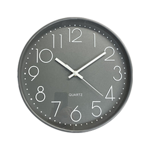 掛け時計 壁掛け時計 ウォールクロック シンプル 直径30cm グレー 9001/355300