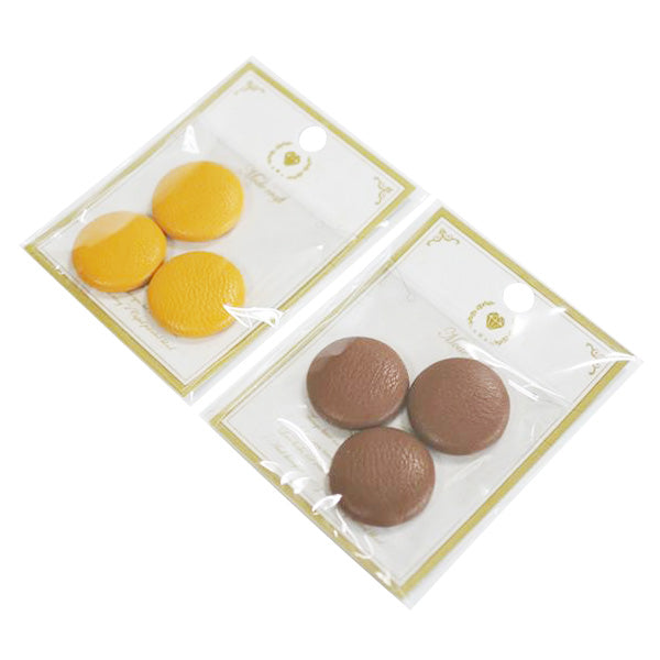 まとめ買い】釦 くるみボタンパーツパーツ レザー 3個入り 0890