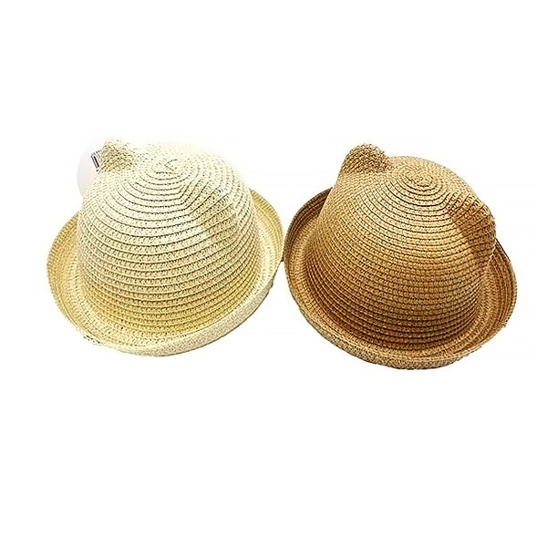 帽子 ハット キッズ ベビー 耳付きハット 52cm（ナチュラル・ベージュ）UV対策 熱中症対策　 9001/357304