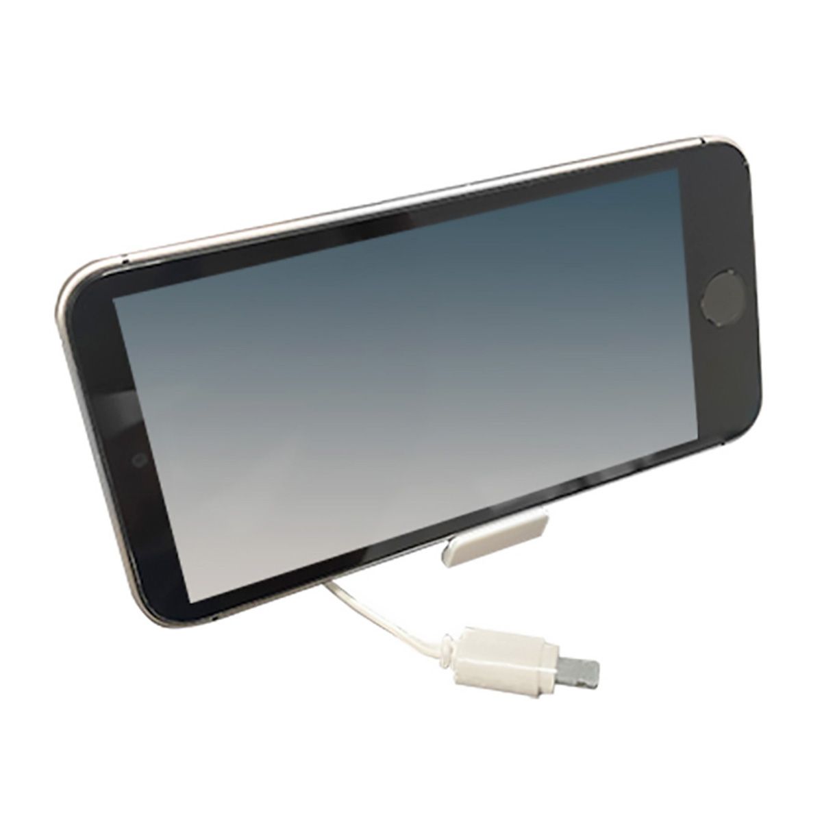 iPhone充電専用ケーブル リール式 スマホスタンド付き 70cm 9001/358319
