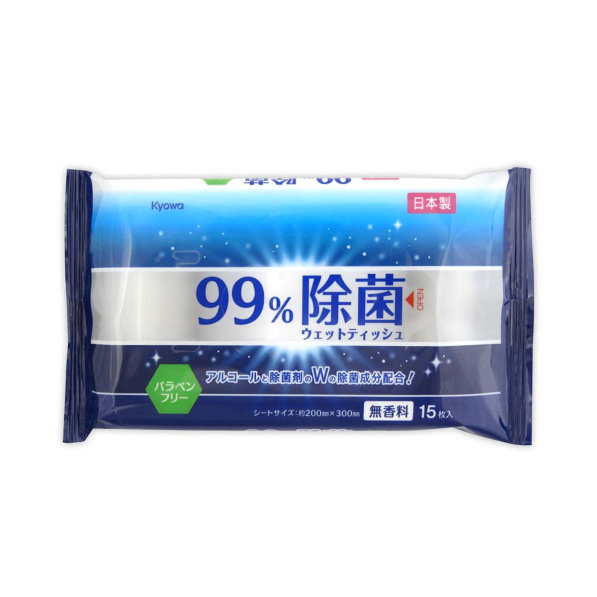 【まとめ買い】99％除菌ウエットティシュ 15枚 0915/359556