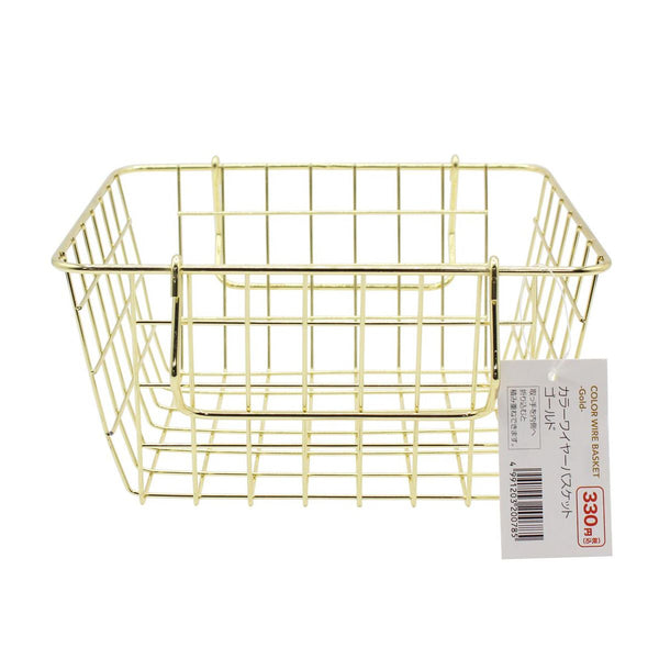 まとめ買い】カラーワイヤーバスケット ゴールド 0330/359873 | ワッツ