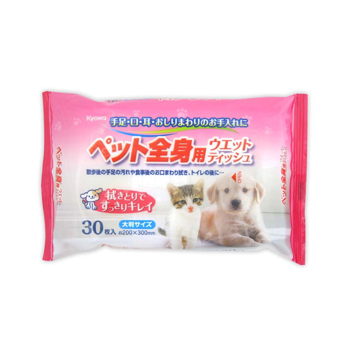 【まとめ買い】ペット全身用ウエットティシュ 30枚0915/360710