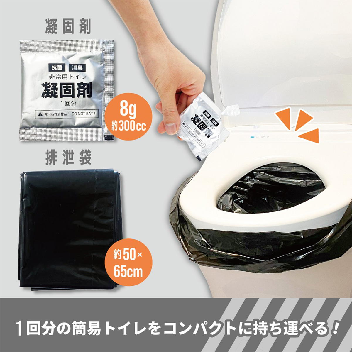 【まとめ買い】コンパクト簡易トイレ9001/364272