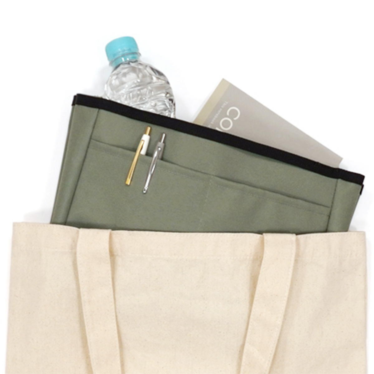 【まとめ買い】バッグインバッグ ヨコ カーキ 0936/365285