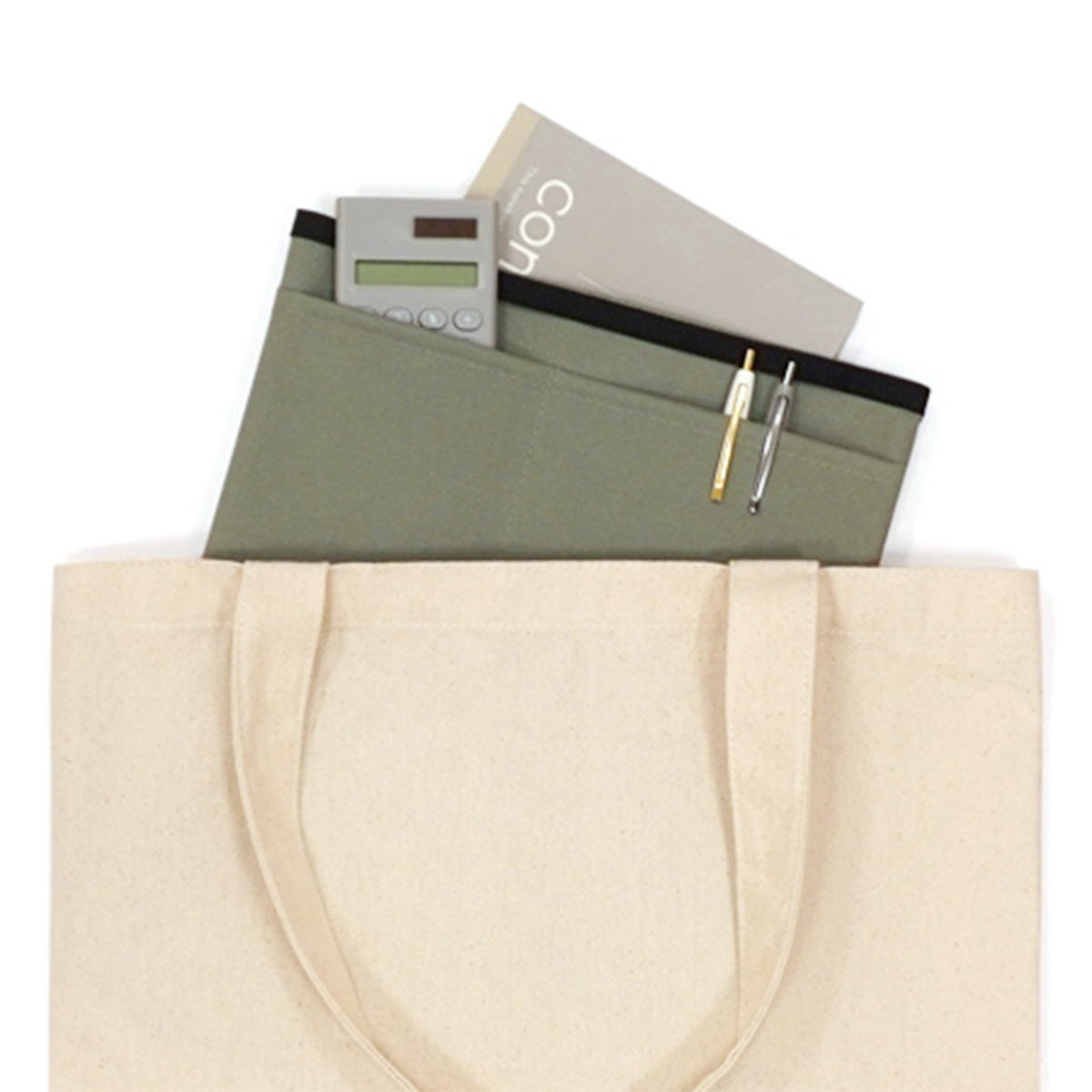 【まとめ買い】バッグインバッグ タテ カーキ 0936/365287